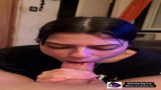 Me gets played in bra, gets blown by mouthful of saliva, does sloppy head