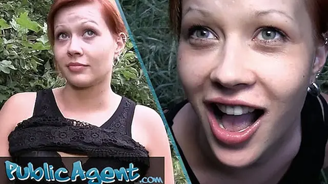 Public Agent - cute short hair redhead Czech girl-next-door takes it all in