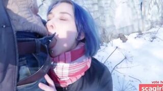 Racy Teen Takes Public Blowjob at MySchoolPark - Risks All!