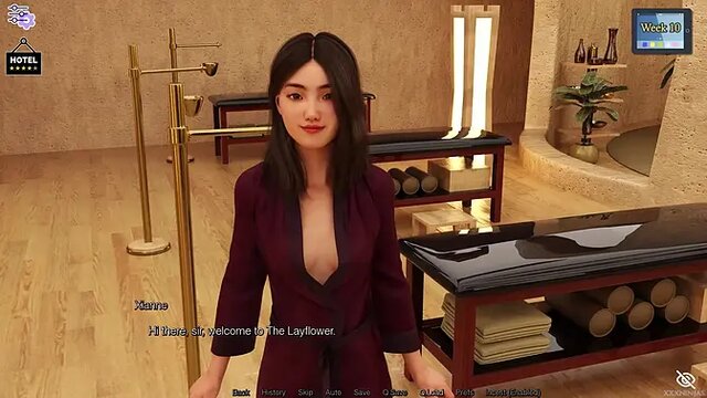 Busty brunette gets fucked in adult visual novel PC gameplay
