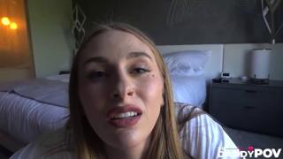 Busty Blonde Gives Blowjob Then Fucks