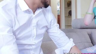 EXTRA TEENY - Little babe Lanna Carter BBC fucked until a juicy facial