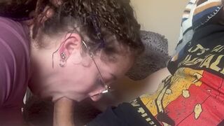 Hippy PAWG DEEPTHROATS dick while Gamer BF plays