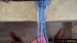 Enjoy my POV while I cum hard and listen to me moan inside that tight transparent pussy
