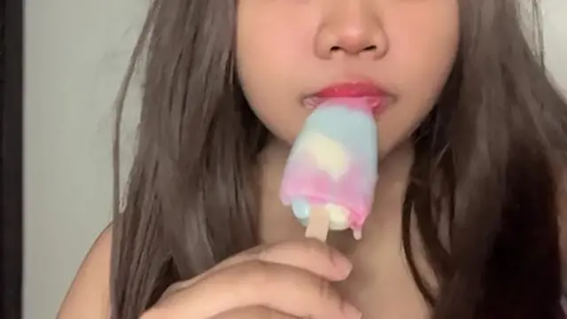 Asian Girl Sucking Ice Cream ASMR