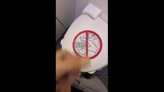 Edging Cock in Airplane Bathroom - Dane Coxx