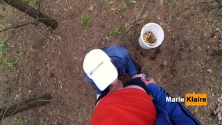 Public blowjob pov in forest —  we were nearly caught —  outside cumshot mouth