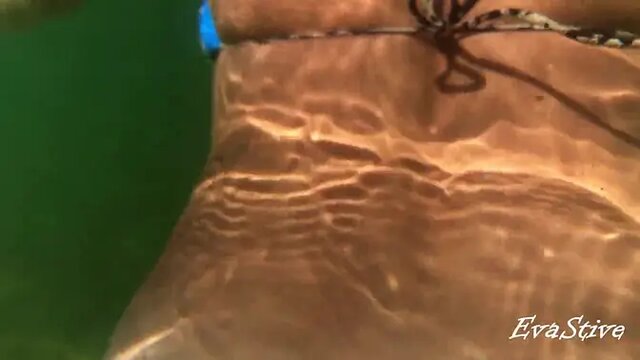 Beach MILF shows off her shaved pussy