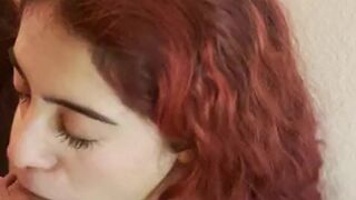 Petite Latina POV Blowjob with cum on face