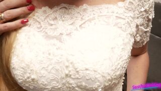 Bride doing BJ and fucks her husband after wedding