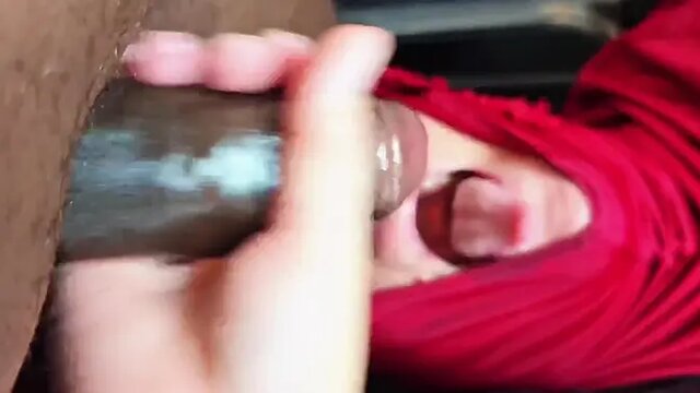 Curvy BBW milf shows off huge ass and swallows cum