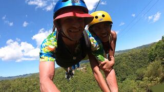 Ziplining excitement leads to Asian girlfriend's hot hookup with big cock🌭
