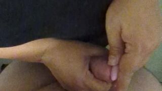Playing with Daddy's cock and watching him jerk for me