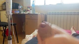Masturbating my Penis and cumming on the bed