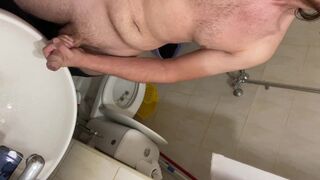 Using my cock in bathroom